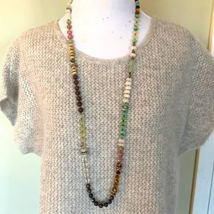 MULTI-COLORED MIXED BEAD & STONE NECKLACE